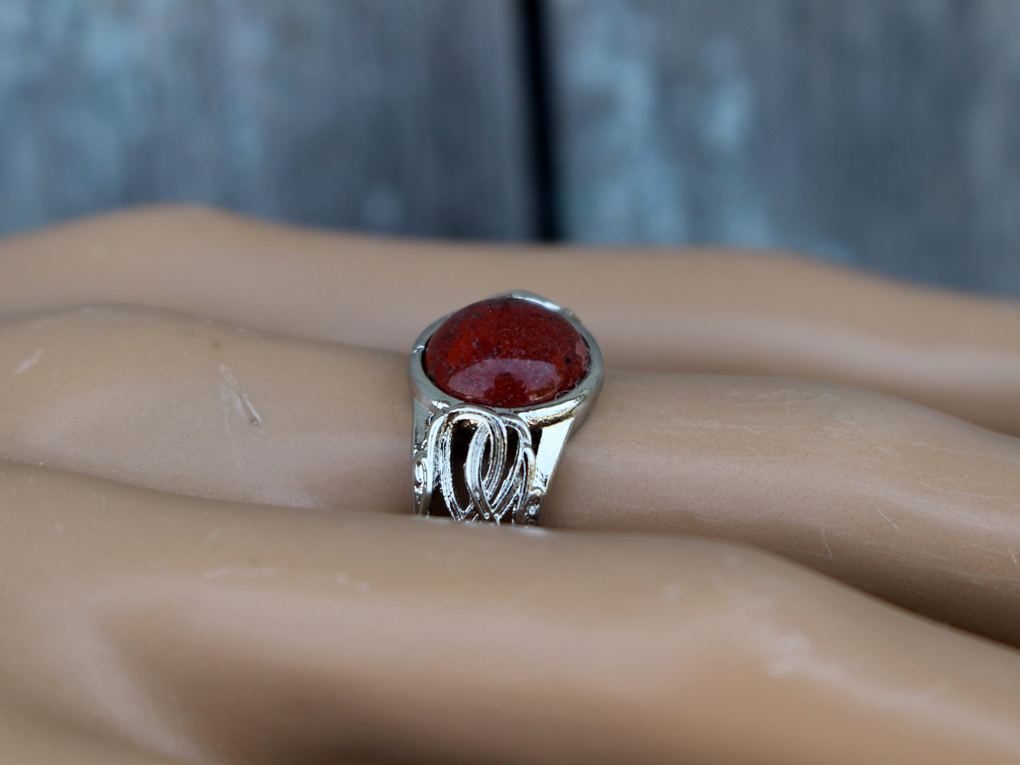 Red jasper ring Original jasper ring Red jasper cabochon Etsy