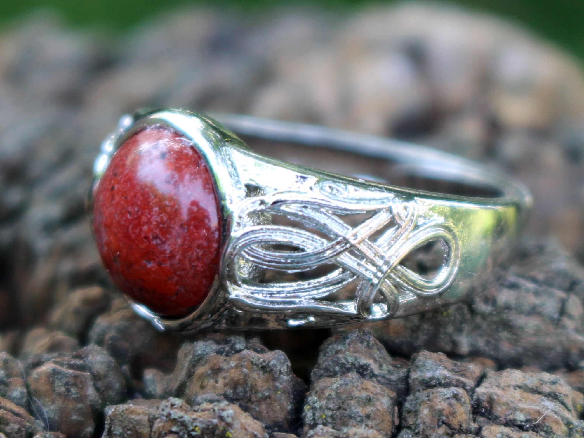 Red jasper ring Original jasper ring Red jasper cabochon Etsy