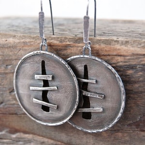 silver earrings, oxidized silver earrings