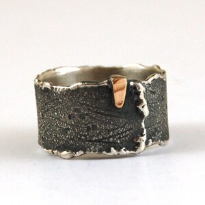 Silver and Gold Mens Ring, Alternative Wedding Band, Silver and Gold ...