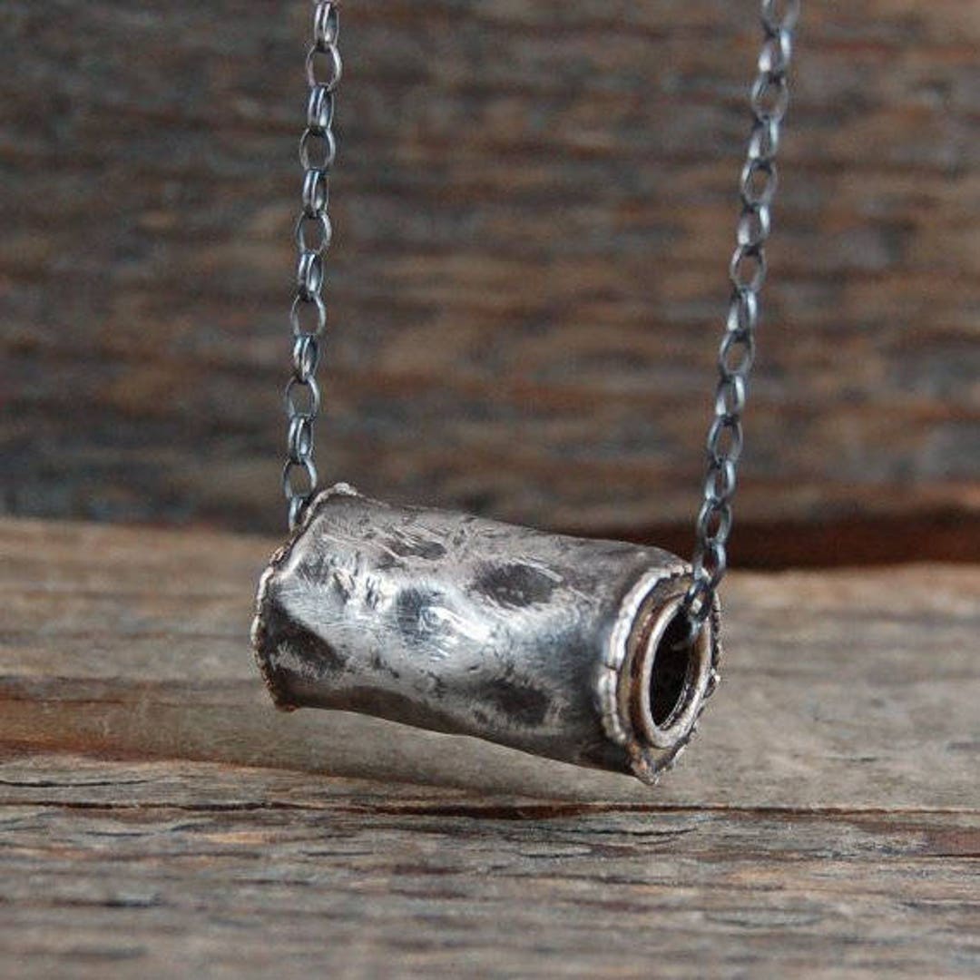 Raw Organic Silver Necklace, Textured Silver, Chain Necklace, Simple Necklace - Etsy