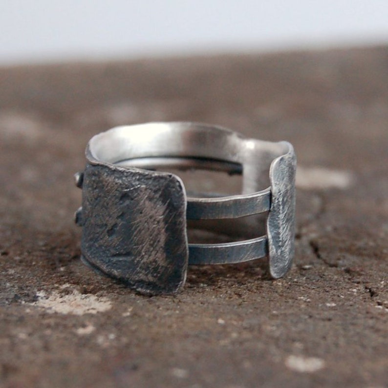 Silver and Gold Mens Ring Silver and Gold Unisex Ring Raw Etsy