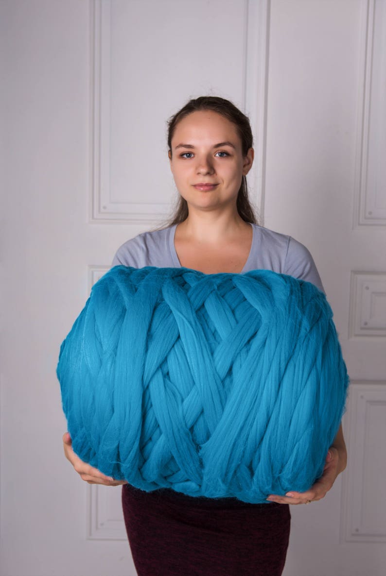 Merino wool yarn Jumbo wool 2 lbs1 kg Super chunky yarn Dyed Arm knitting Pure merino Big knit Wool roving Chunky yarn Giant wool