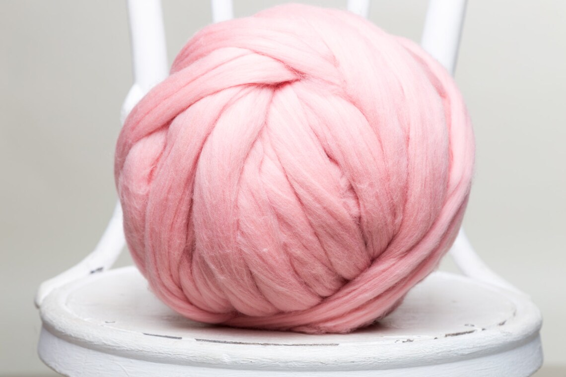 Chunky Knit Wool Yarn 23 Micron Etsy