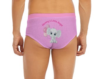 Mommy's Little Angel Elephant ABDL Briefs - Pink Underpants (Sizes S-5XL)