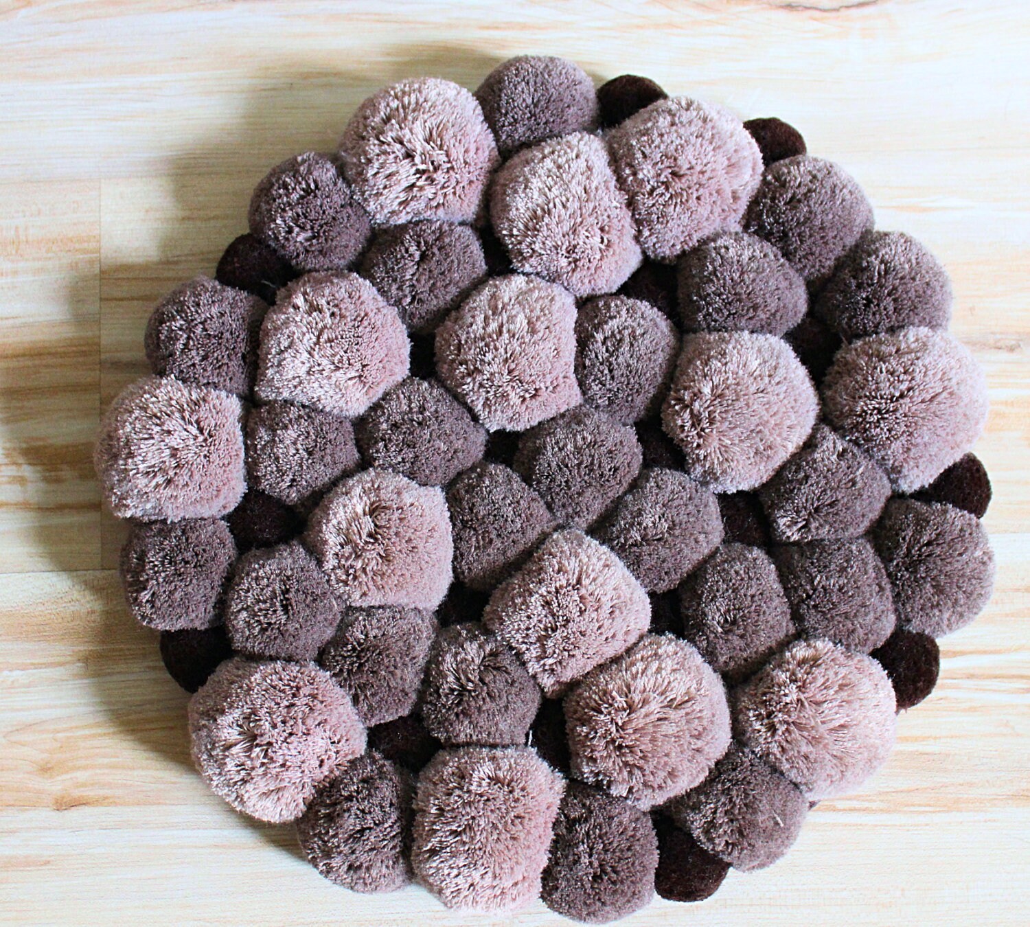 Round Pom Pom Rug Pompom Area Rug Bedroom Rug Bath Rug Etsy