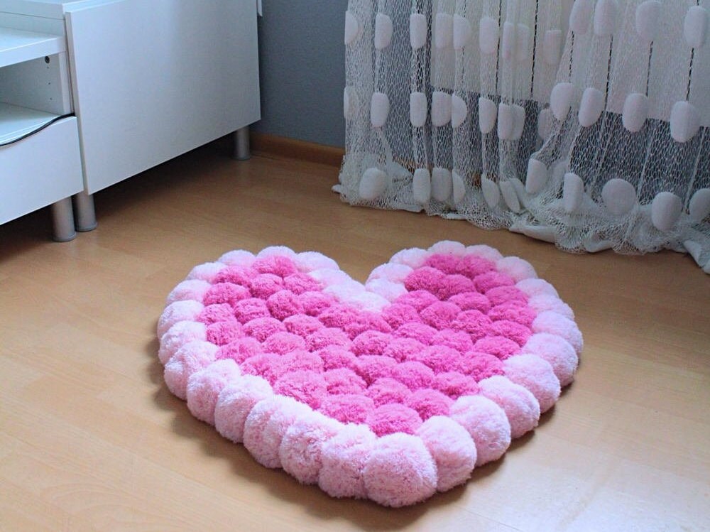 Heart Rug for Baby Girl Room Pink Nursery Rug Fluffy Carpet Etsy