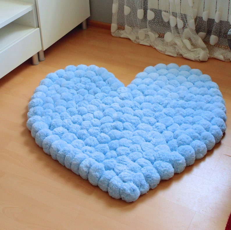 Thick Heart Rug for a Baby Girl Room Heart Decor for Bedroom Etsy