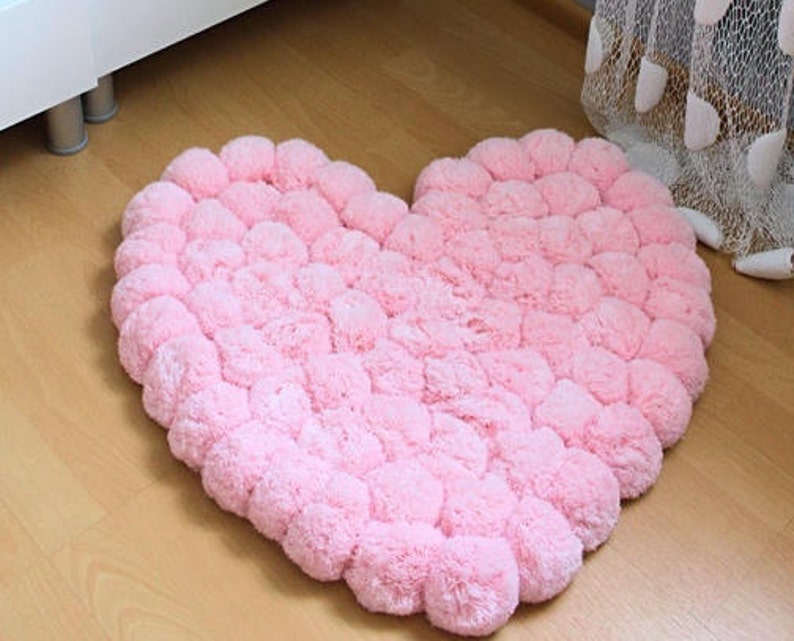 Heart Rug for Baby Girl Room Pink Nursery Rug Fluffy Carpet Etsy India