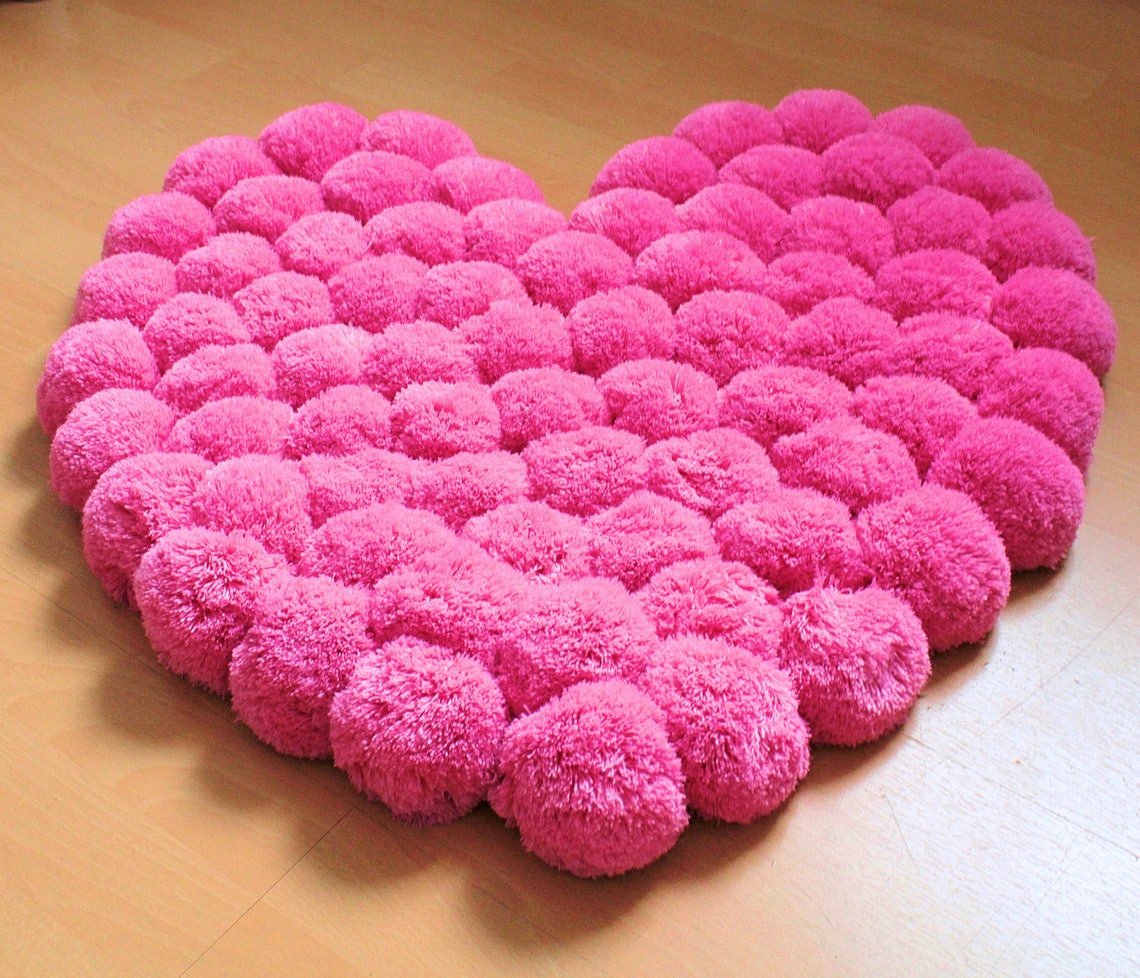 Heart Rug for Baby Girl Room Pink Nursery Rug Fluffy Carpet Etsy UK
