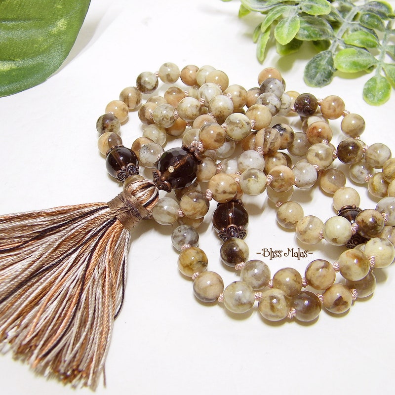 Handmade Genuine Chakra Moonstone Japa Yoga Meditation Prayer Mala Bead Necklace (4mm) main image 1