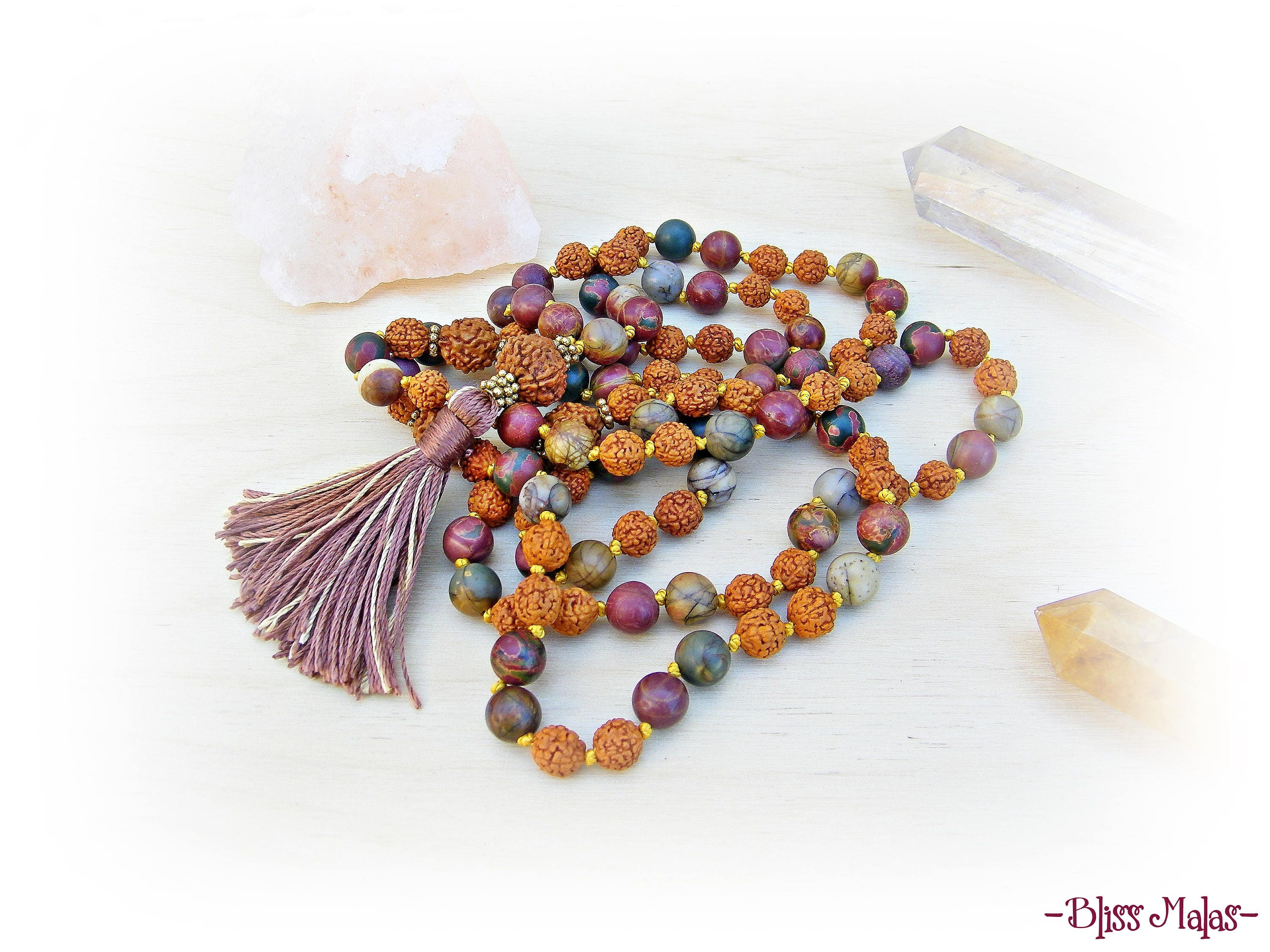 Mala Beads 108 Mala Bead Necklace Yoga Prayer Beads Japa Etsy