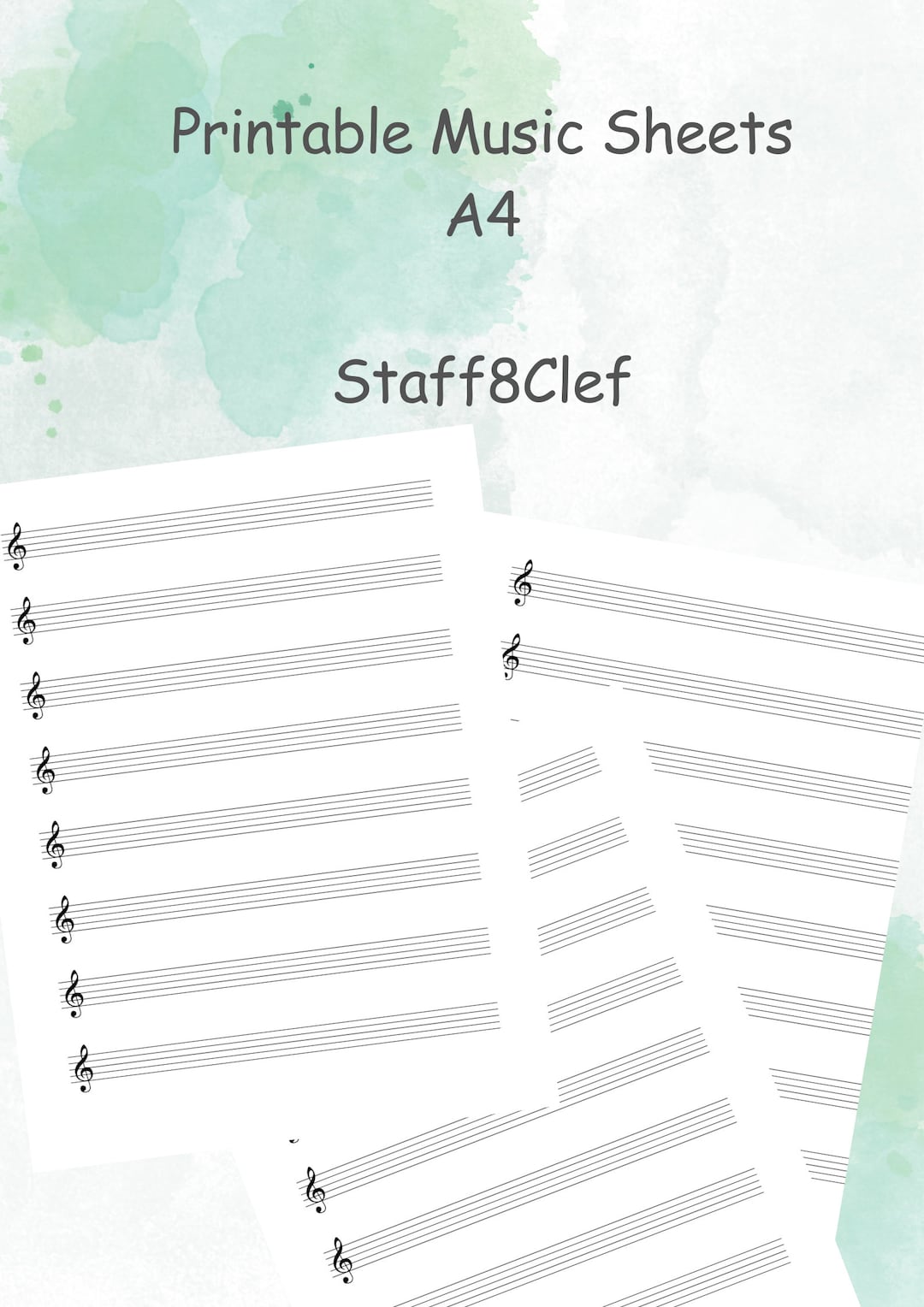 Printable Blank Music Sheets: A4 Staff Paper (PDF Download) - Etsy