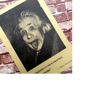 Imagination Is More Important Than Knowledge - Albert Einstein Old Posters Inspirational 51 * 36cm Vintage Greeting Card
