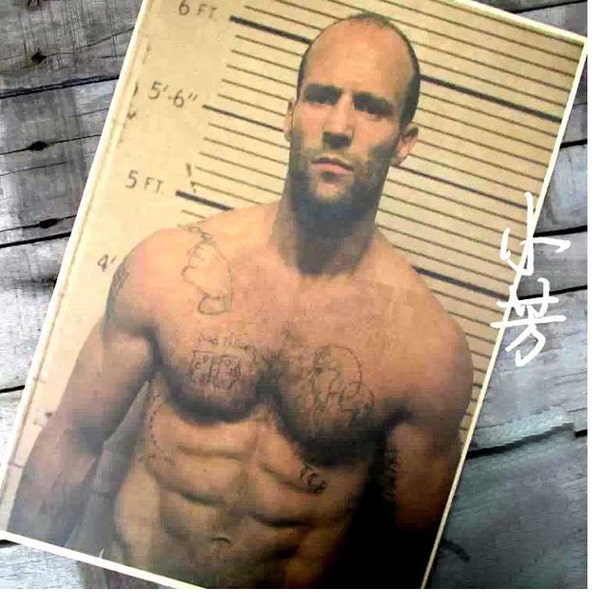 Jason statham hardboiled retro posters Kraft paper, hang a picture The coffee shop decoration Old newspaper drawing core
