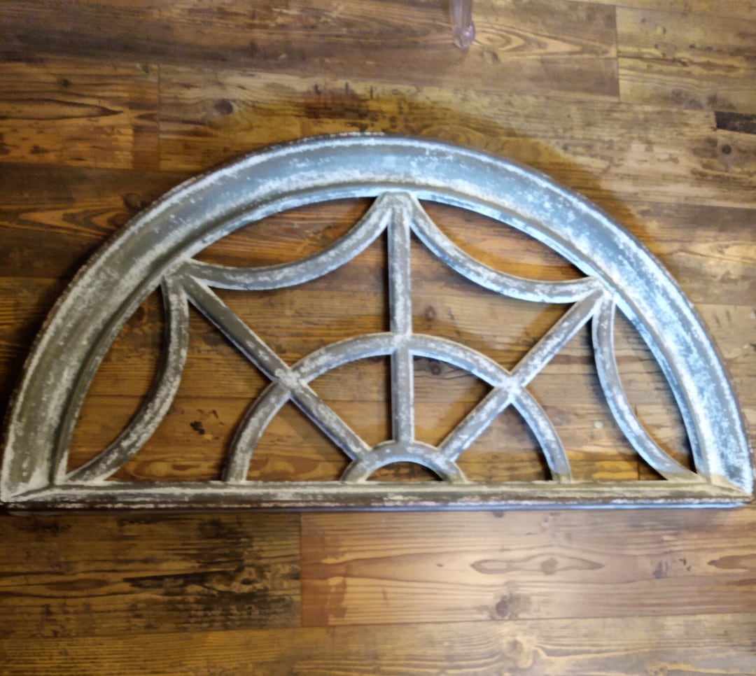 Distressed Metal Arch Window Frame: Farmhouse Industrial Decor (43.5 ...