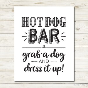 Printable Hot Dog Bar Sign, Hot Dog Table Sign, Hot Dog Station Rustic ...