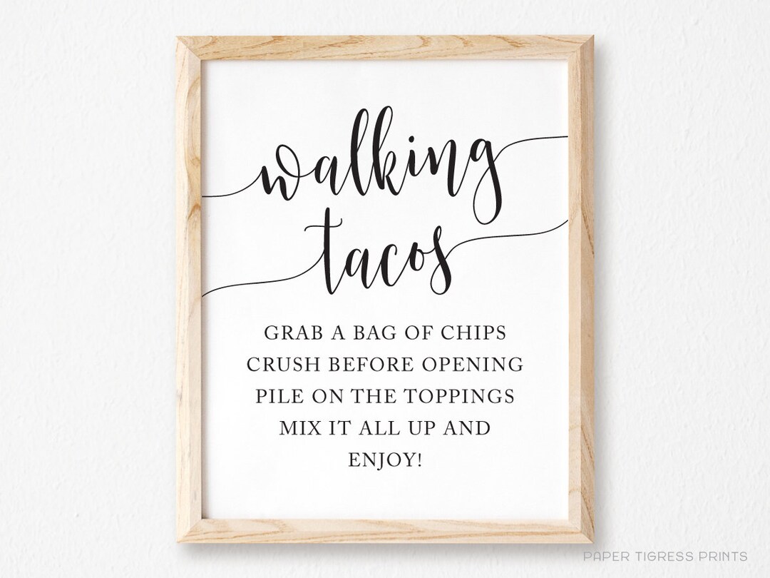Walking Taco Sign Walking Taco Bar Sign Walking Taco Bar Printable ...