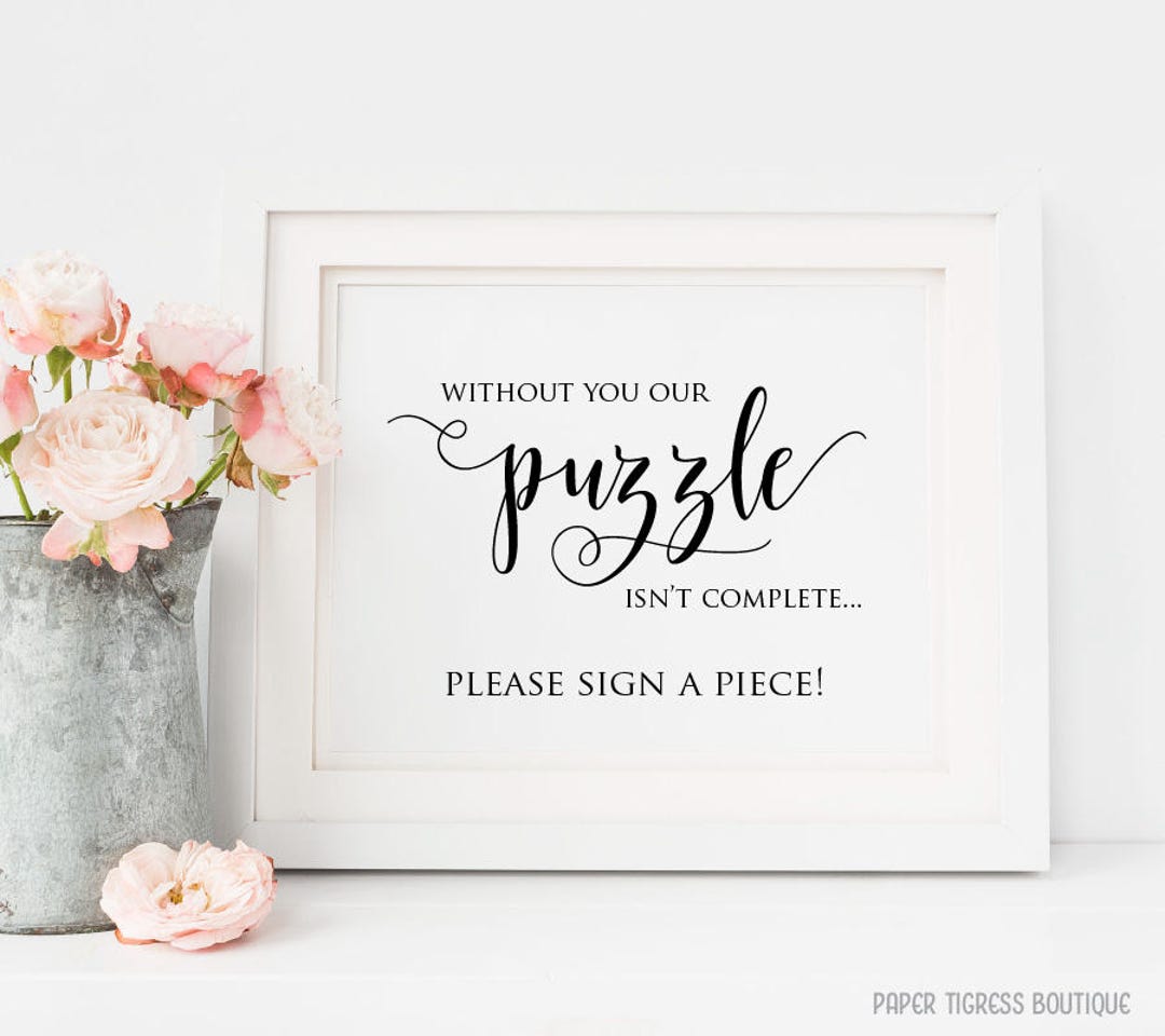 Puzzle Guestbook Printable, Puzzle Guest Book Sign, Please Sign a Piece