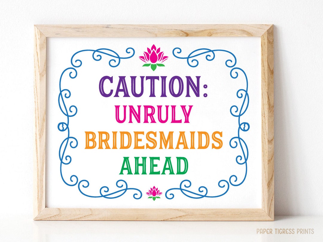 Team Bride Indian Bridesmaids Props Sign Printable Bollywood Theme ...