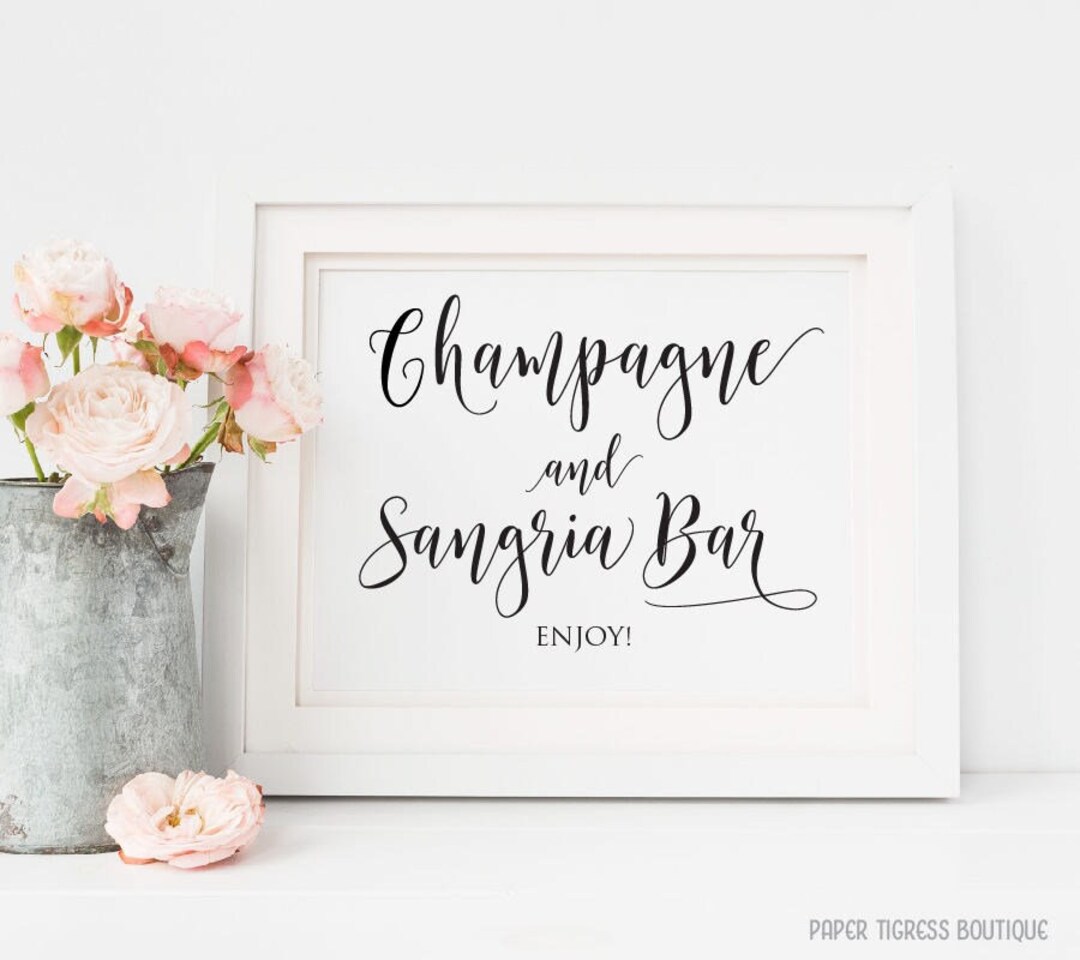 Champagne Sangria Bar Printable, Sangria Bar Sign, Champagne Bar Sign ...