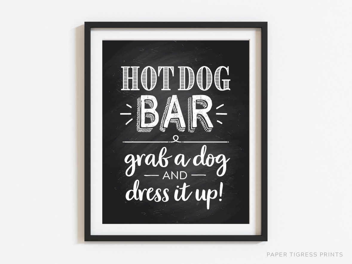 Printable Hot Dog Bar Sign Hot Dog Table Sign Hot Dog - Etsy.de
