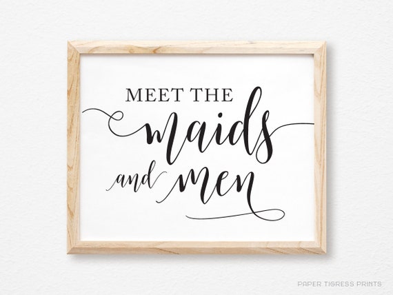 Meet the Maids and Men Sign Wedding Printable Signs Meet the | Etsy