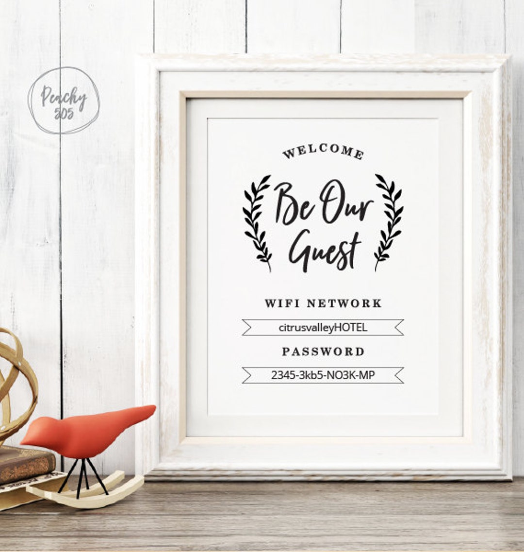 Printable WIFI Password Sign Guest Room Wifi Sign Printable - Etsy