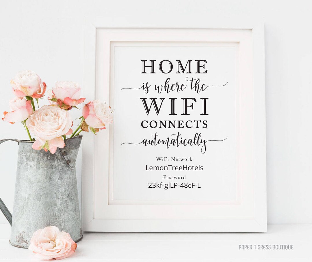 Printable WIFI Password Sign, Guest Room Wifi Sign Wifi Password ...