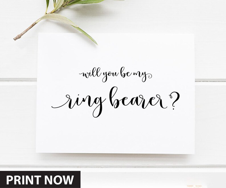 Will You Be My Ring Bearer Card Printable Ring Bearer Card Etsy