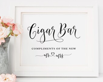 Sigaar teken afdrukbaar, sigaar Bar teken, sigaren, sigaar Bar, sigaar bruiloft teken, afdrukbare bruiloft decor, Instant Download, bruiloft decor sigaren