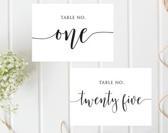 1 to 26 Calligraphy table numbers, Printable Wedding Calligraphic Table Numbers, Rustic table numbers, Boho table numbers, Wedding printable