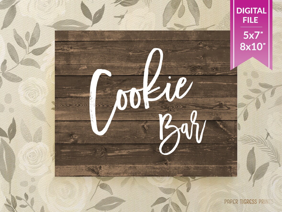 Cookie Bar Sign Printable Cookies Table Sign Wedding Cookie | Etsy