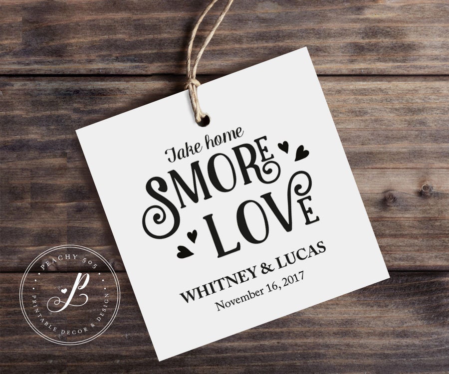 Smores tags Smores Wedding Favor tag Wedding Thank you tags | Etsy