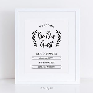 Printable WIFI Password Sign Guest Room Wifi Sign Printable - Etsy