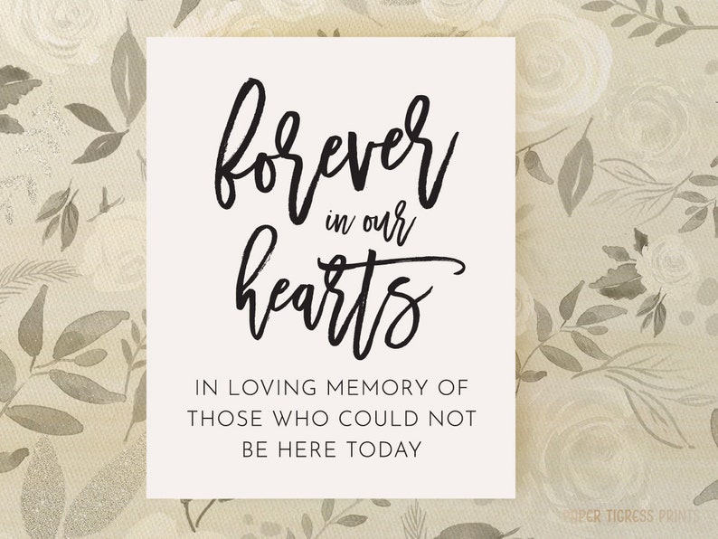 Wedding Signs Printable Wedding Memory Table Sign In Loving Memory Of Sign Forever In Our Hearts Sign Wedding Memorial Candle Sign Home Living Home Decor Kromasol Com