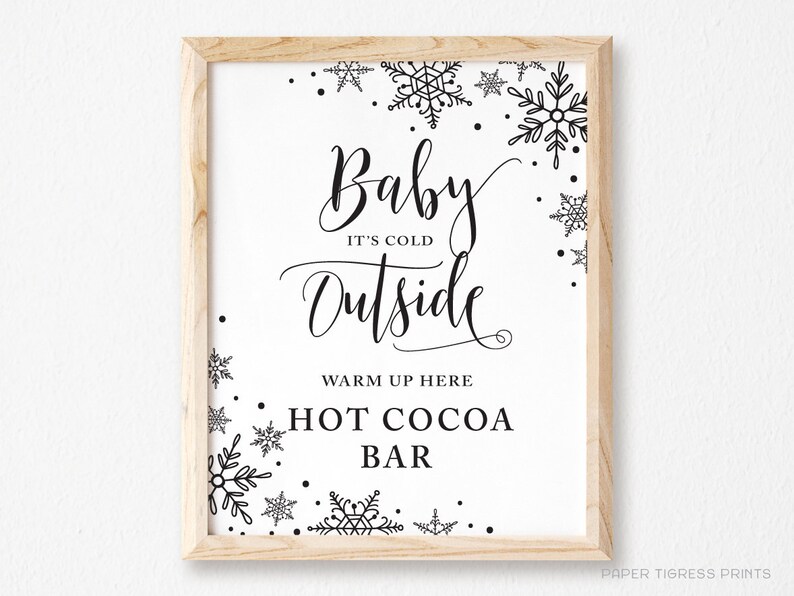 Hot Chocolate Bar Printable Baby Its Cold Outside Sign Hot - Etsy