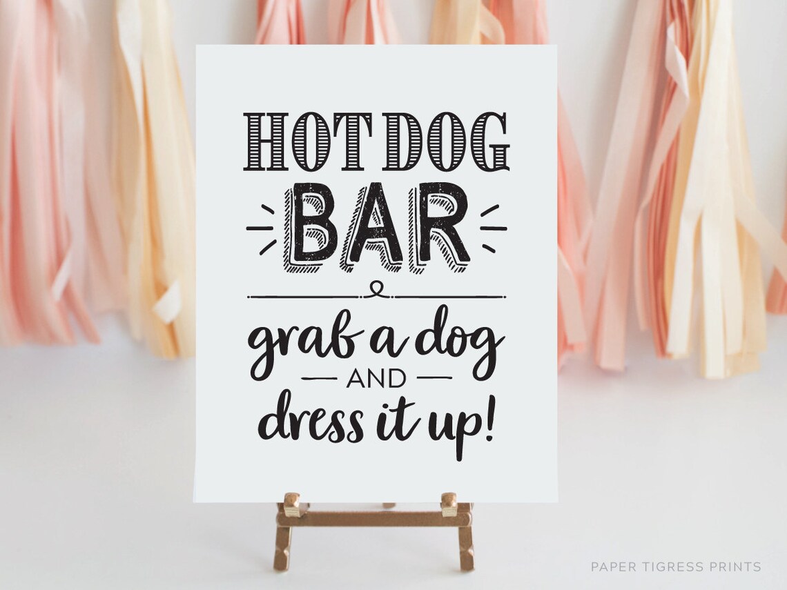 Printable Hot Dog Bar Sign Hot Dog Table Sign Hot Dog - Etsy UK