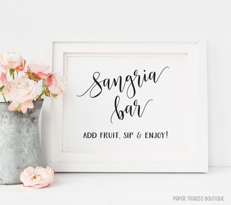 Sangria Bar Printable Sangria Bar Sign Champagne Bar Sign - Etsy