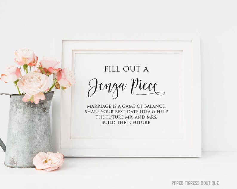 Jenga Piece Guestbook Printable Please sign a Jenga Piece | Etsy