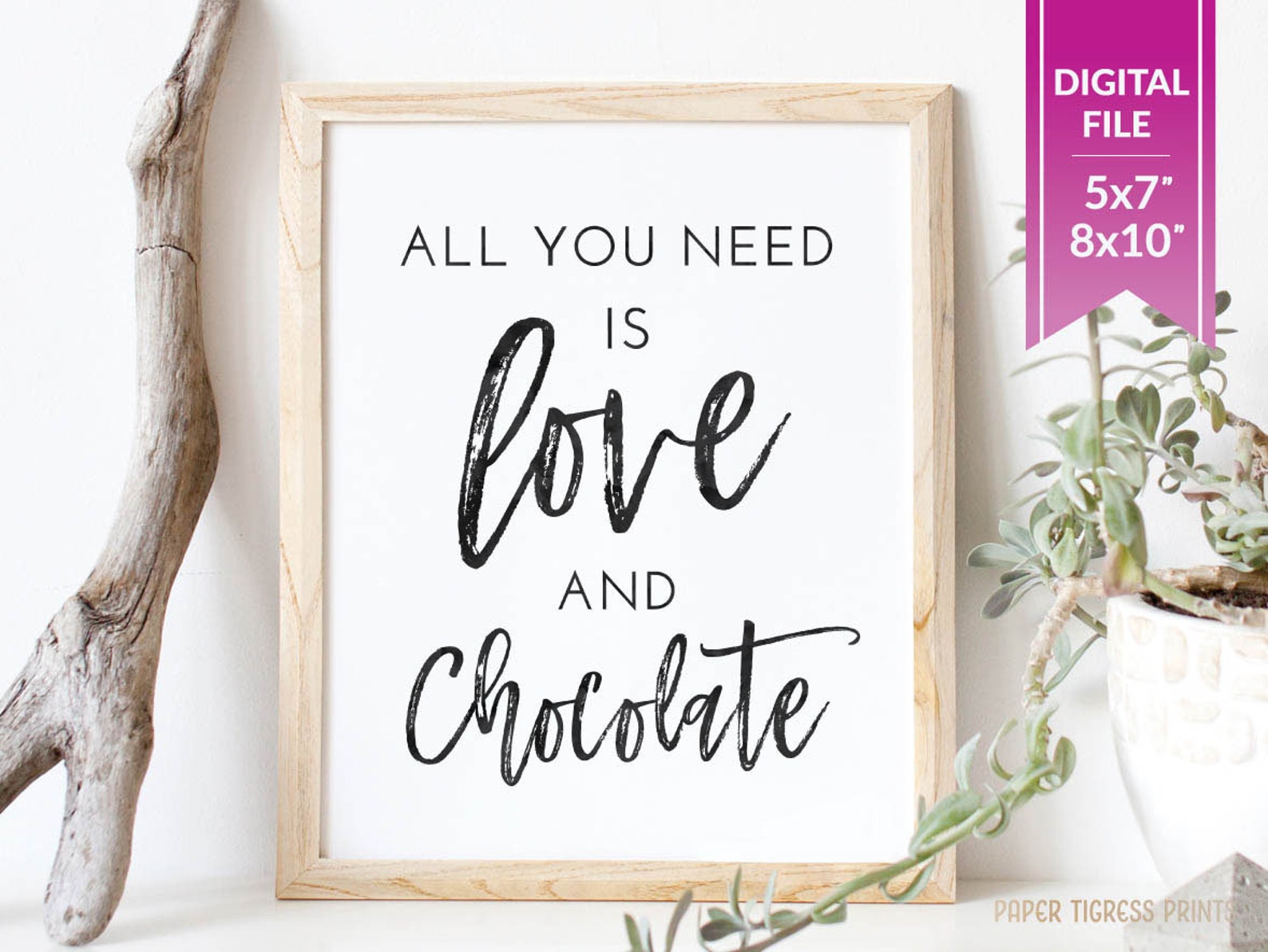 All You Need is Love and Chocolate Sign Printable Hot Etsy