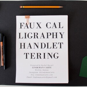 Faux Calligraphy Handlettering Worksheet Set // Calligraphy Guide // Handlettering Printable Sheets // Learn Calligraphy Hand Lettering