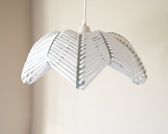 LAMPSHADE 'LILY No. 1' - white - handmade - lampshade - lamp - hanging lamp - accessory - living - interior - metal - wood - fabric