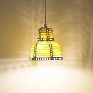 PENDANT LAMP &#39;YELLOW&#39; - handmade - lamp - hanging lamp - accessory - living - interior - metal - fabric - cotton - textile - metal band