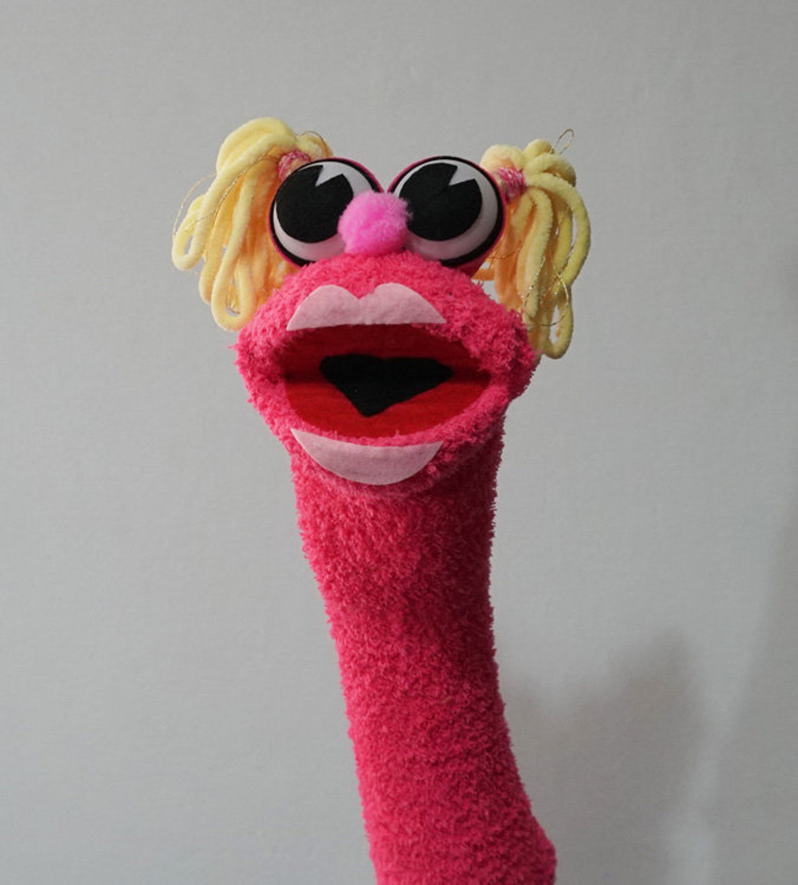 Girl Sock Puppet Hand Puppet with moving mouth fun & Etsy