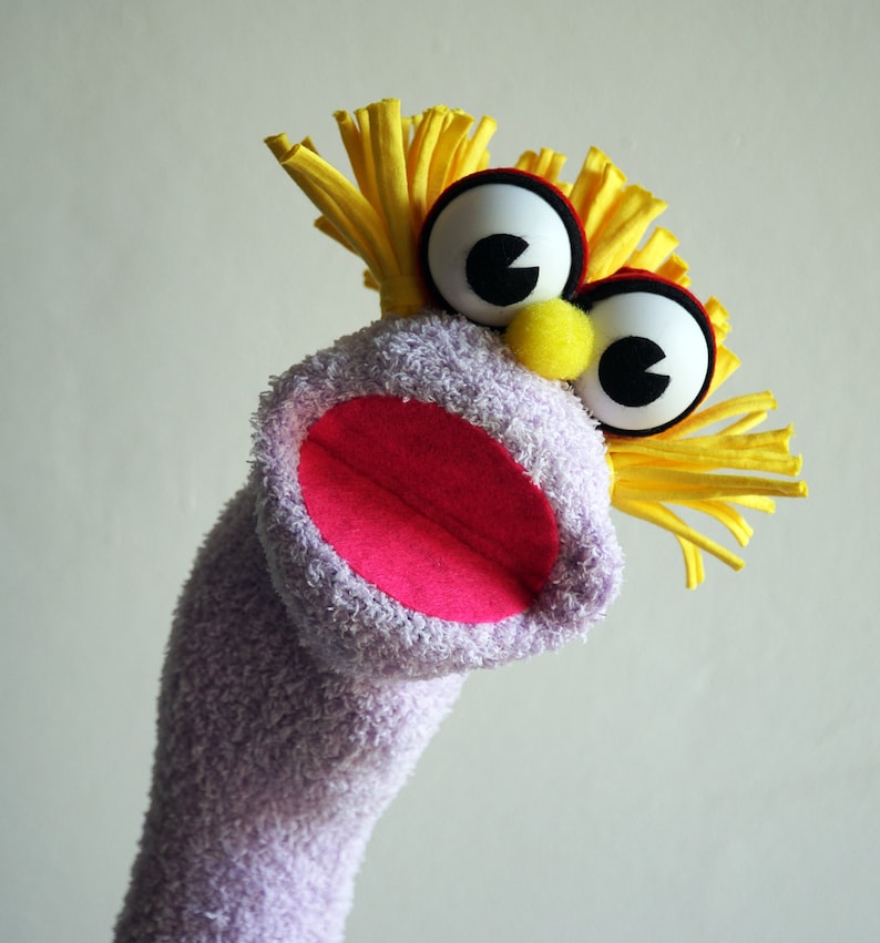 Sock Puppet Hand Puppet with moving mouth fun & education Etsy
