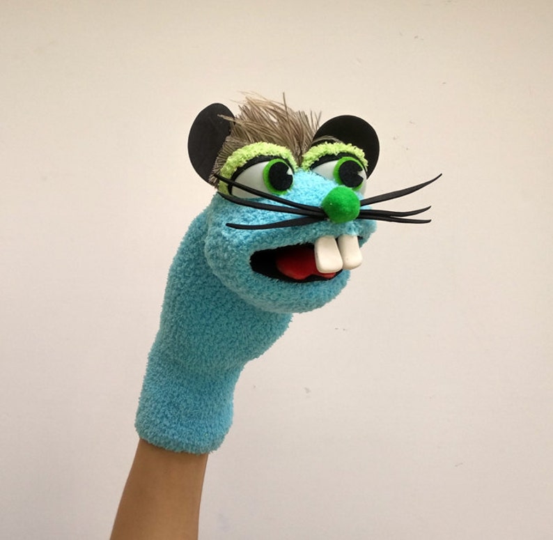 Mouse Hand Puppet Sock Puppet with moving mouth fun & Etsy