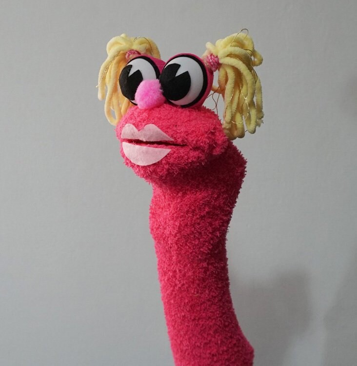 Girl Sock Puppet Hand Puppet With Moving Mouth Fun & Etsy