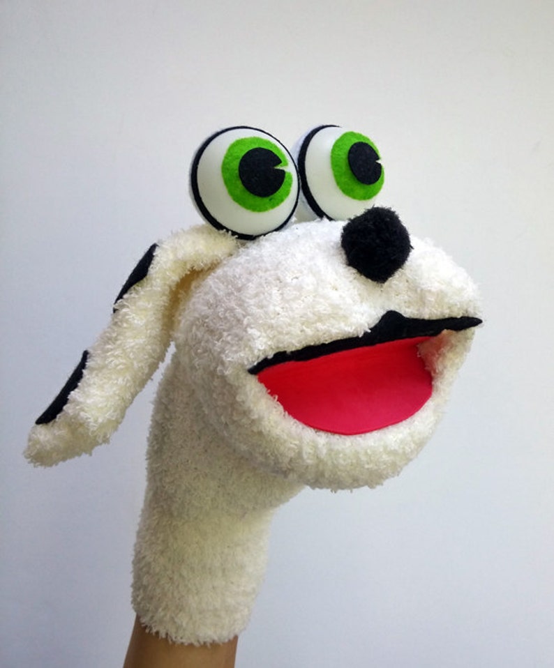 Dog Sock Puppet Hand Puppet With Moving Mouth Fun & Education Etsy