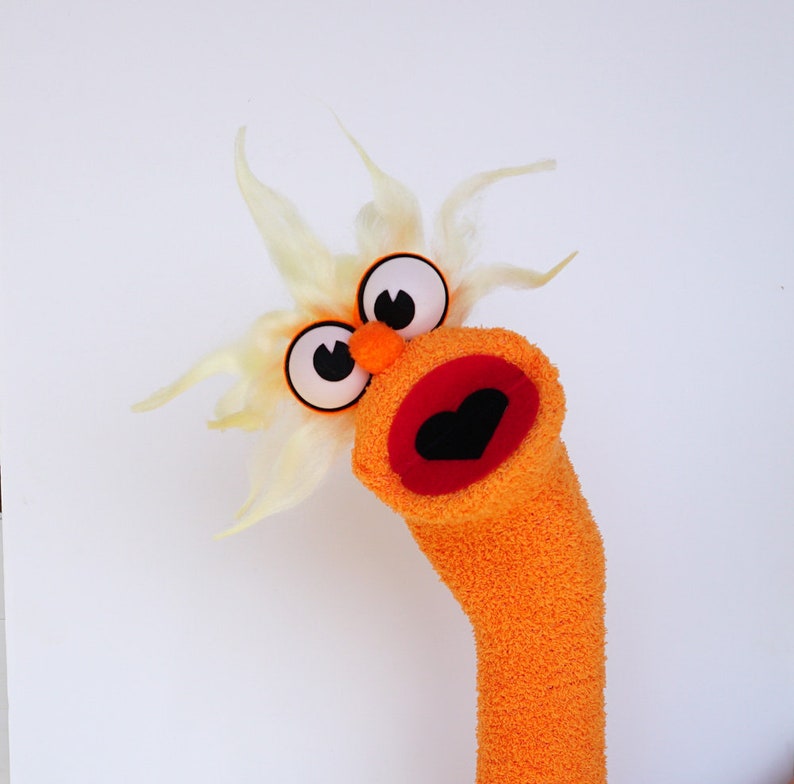 Crazy Sock Puppet Hand Puppet With Moving Mouth Fun Etsy